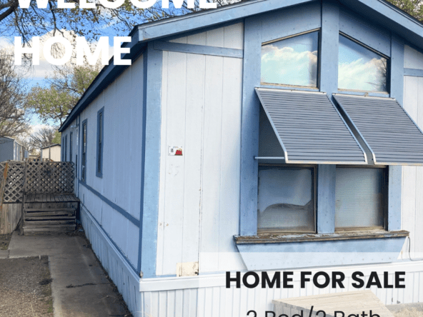 2-bedroom, 2-bathroom mobile home for sale in Canyon Mobile Home Park with bright living spaces and ample storage.