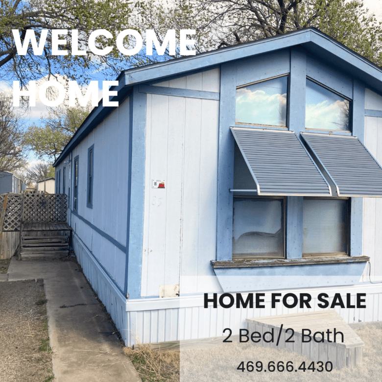 2-bedroom, 2-bathroom mobile home for sale in Canyon Mobile Home Park with bright living spaces and ample storage.