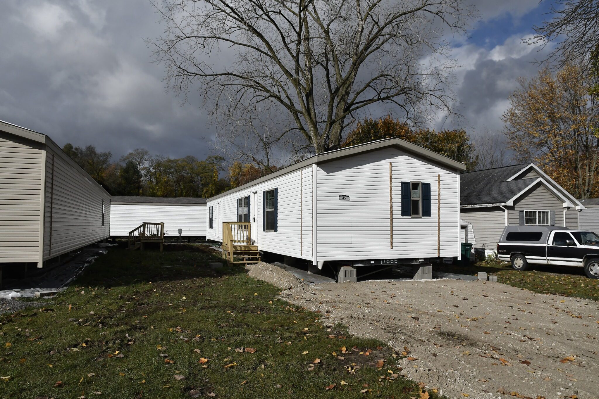 Centreville Mobile Home Park in Michigan with well-maintained mobile homes and lush surroundings