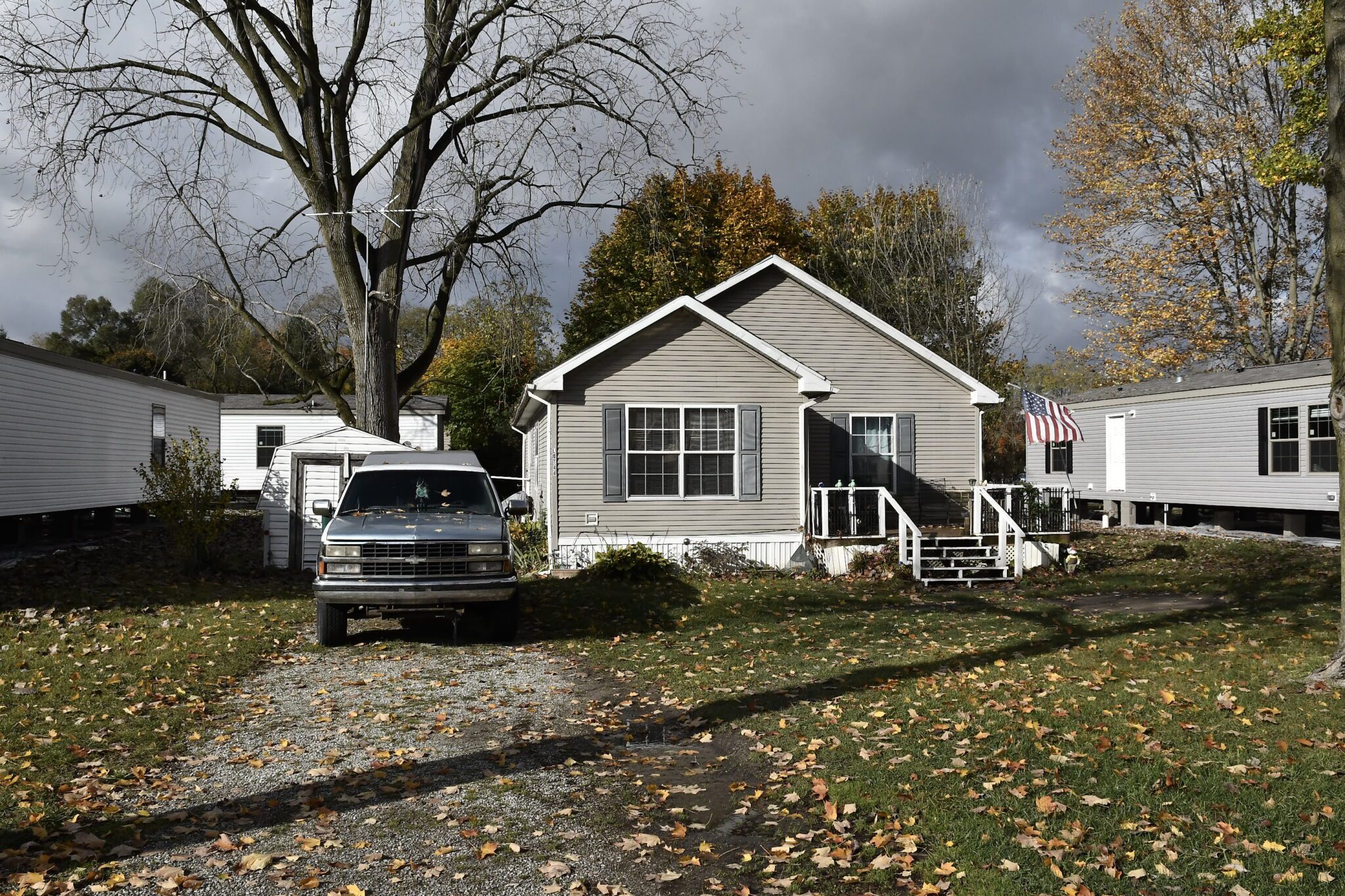 Centreville Mobile Home Park in Michigan with well-maintained mobile homes and lush surroundings