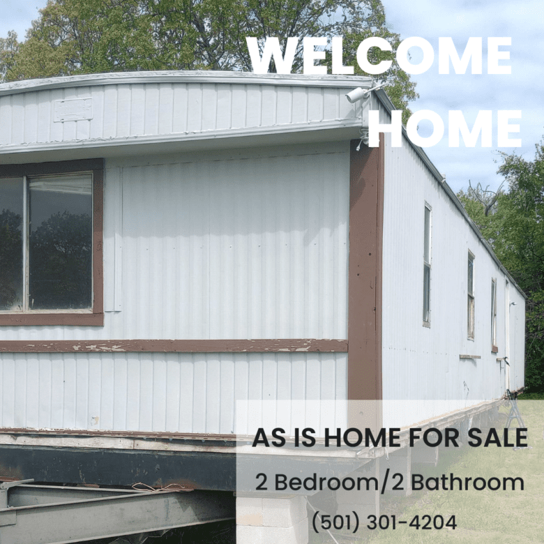 2-bedroom, 2-bathroom AS IS home for sale in Glenbriar Mobile Home Park, ready for customization with an open-space kitchen.