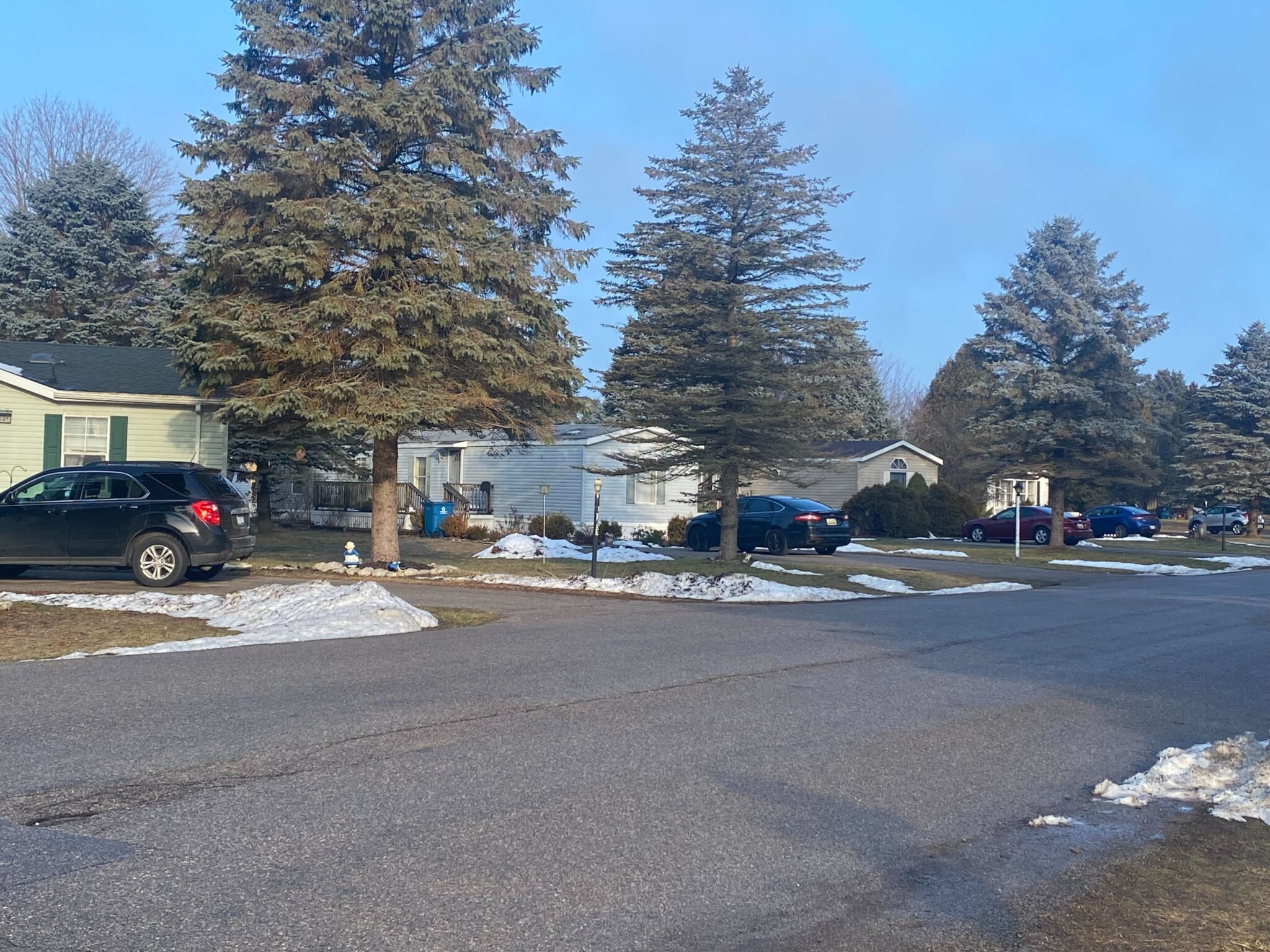 Ludington Mobile Home Park in Michigan with well-maintained mobile homes and lush surroundings